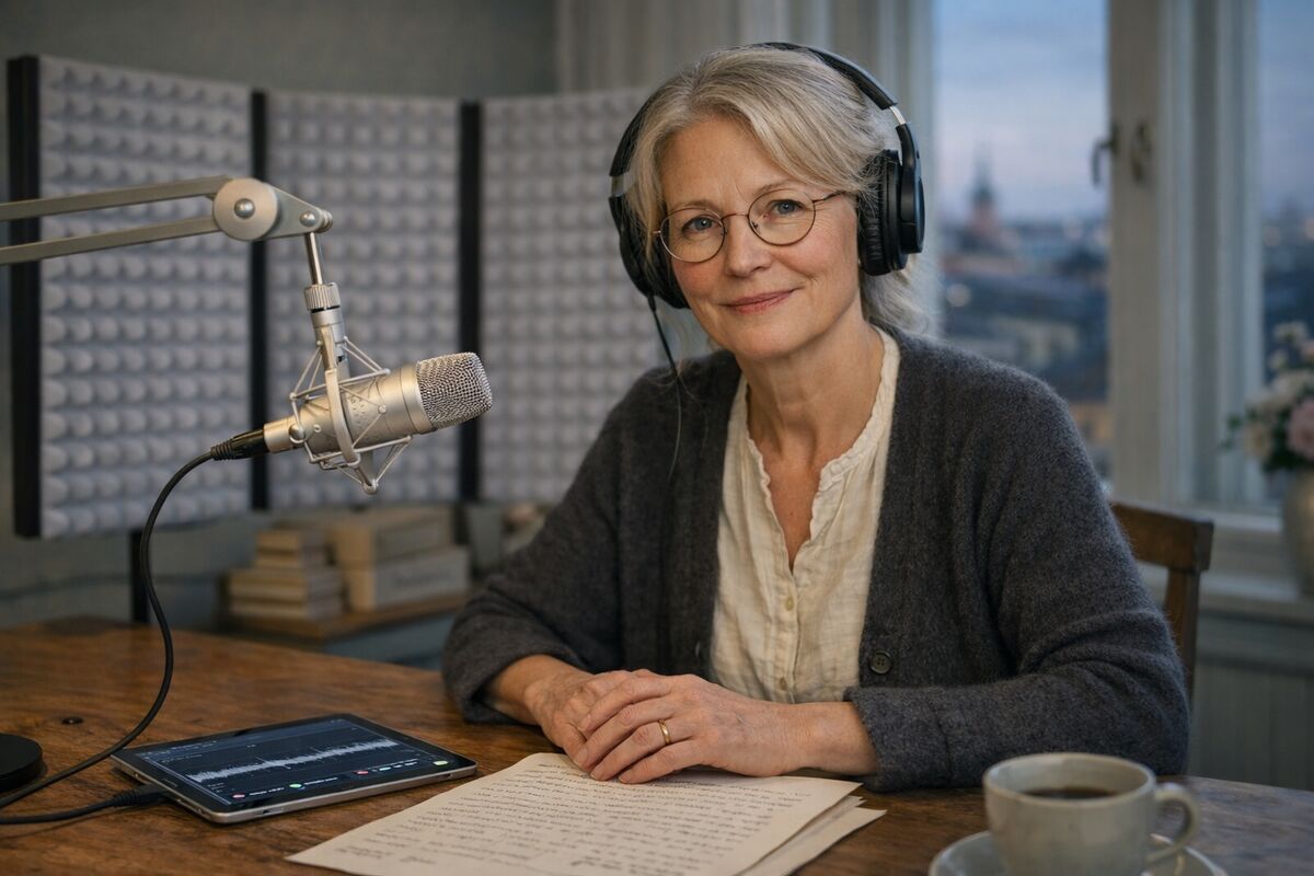 Astrid Lindwall spelar in berättelsen med professionell musik