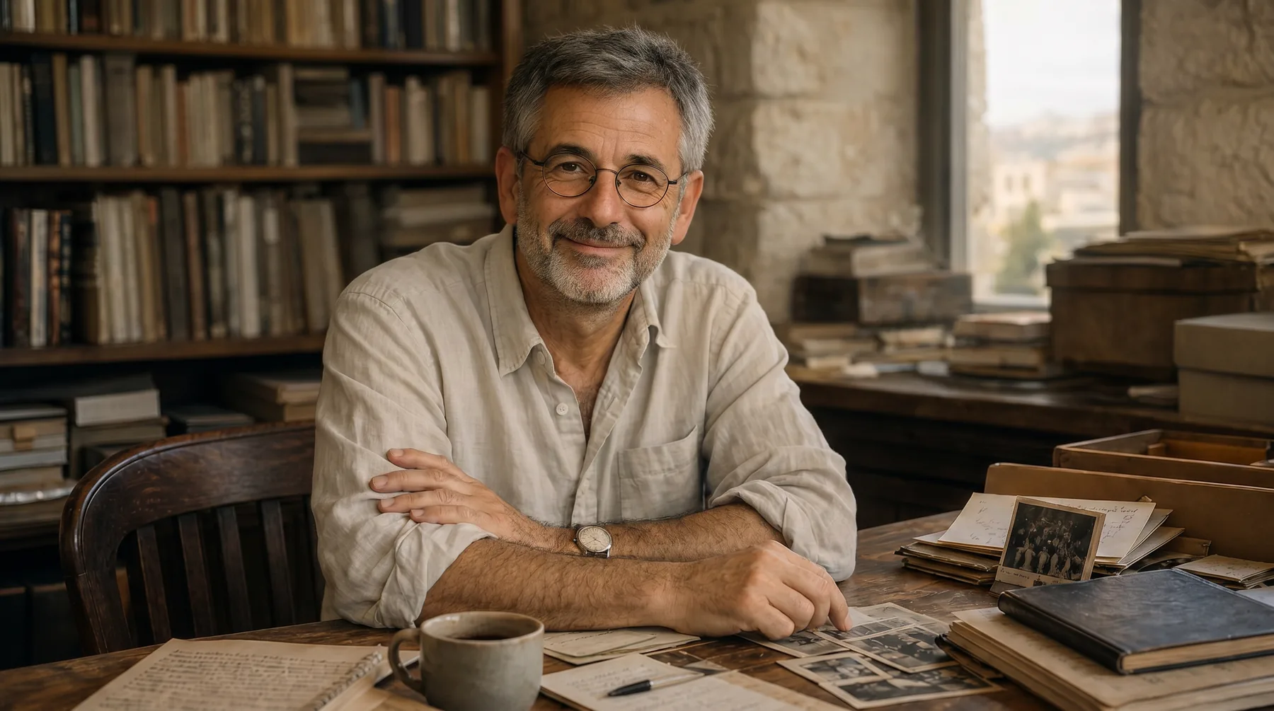 יואב נבון בחדר העבודה
