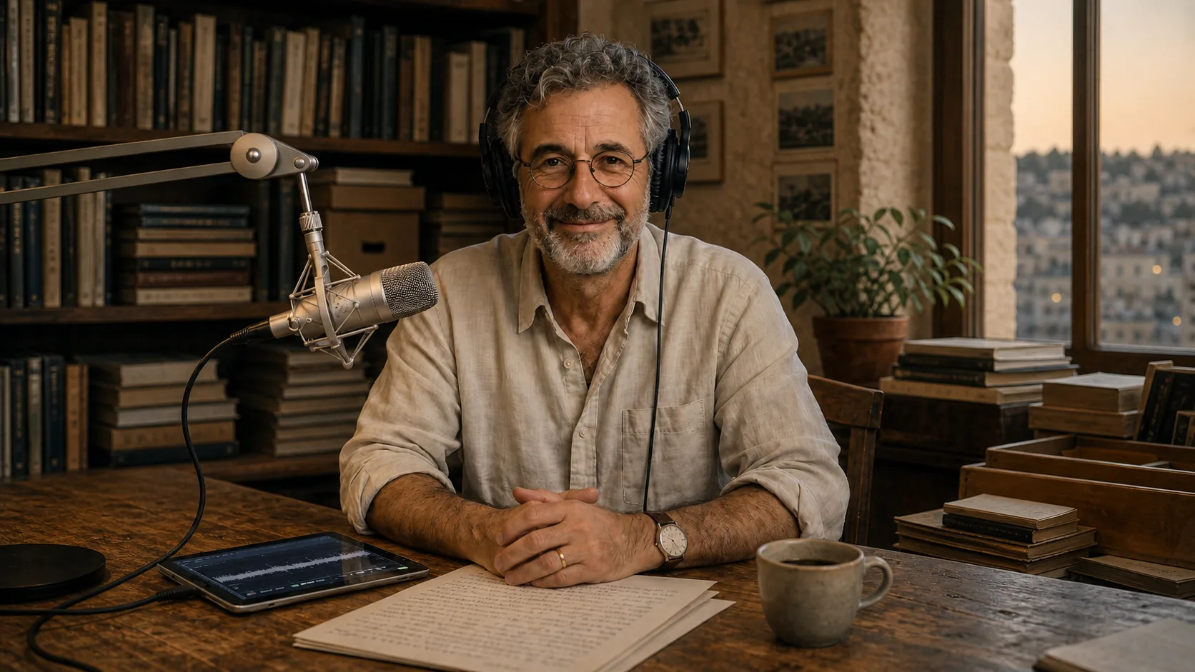 יואב נבון מקליט סיפור בעברית